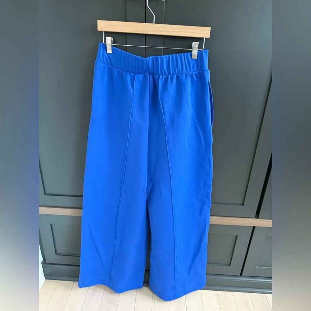 Adidas Royal Blue Loose High Rise Wide Leg with Unexpected White Stripes. M •NWT - Picture 10 of 11